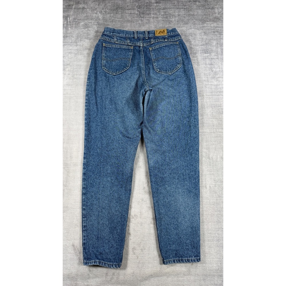 Lee Jeans Womens 16 Long Blue Tapered High Rise Mom Made In USA Vtg 80s Denim
